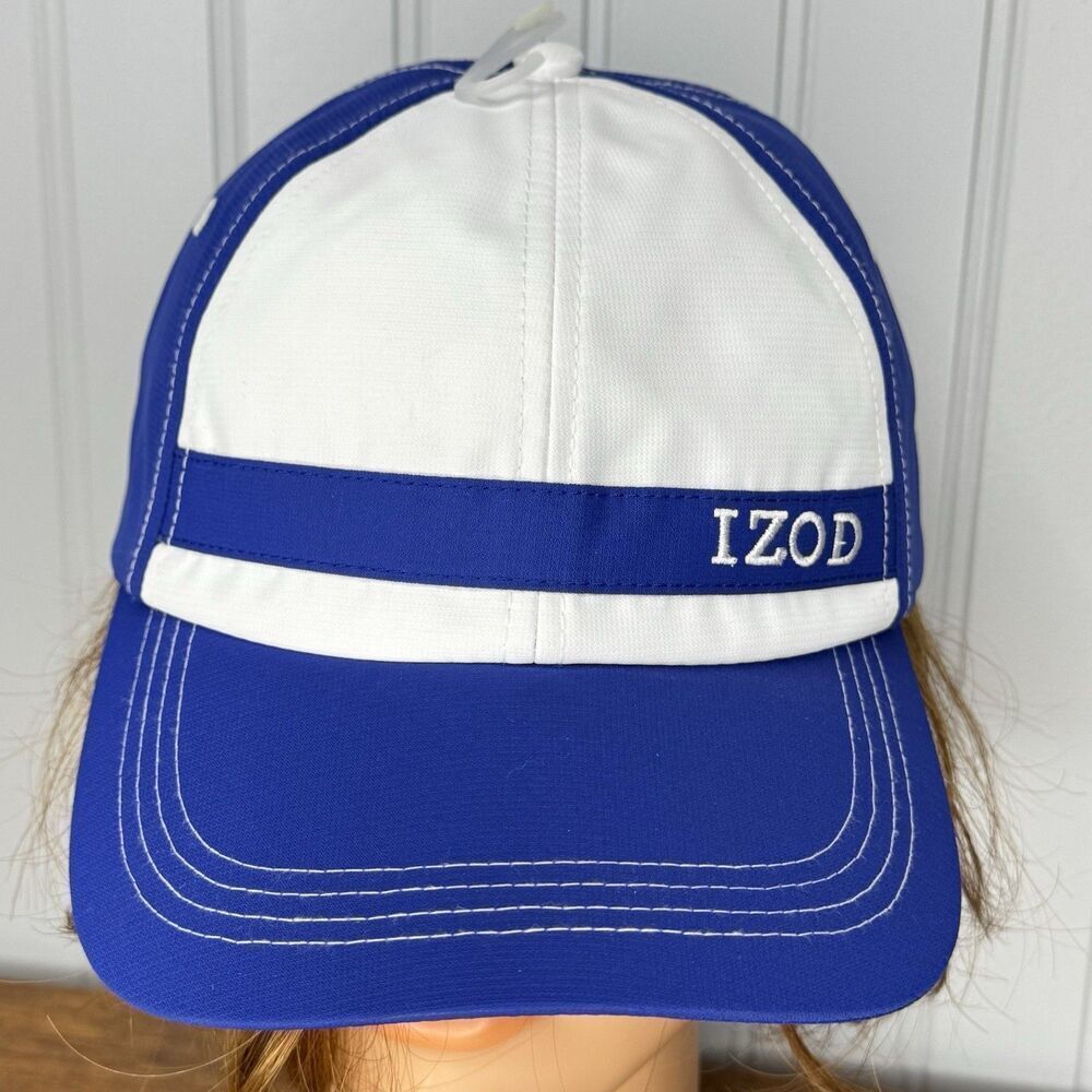 IZOD Golf NWOT Vintage Adjustable Hat Cap Mens Blue White Painters 80s 90s Y2K